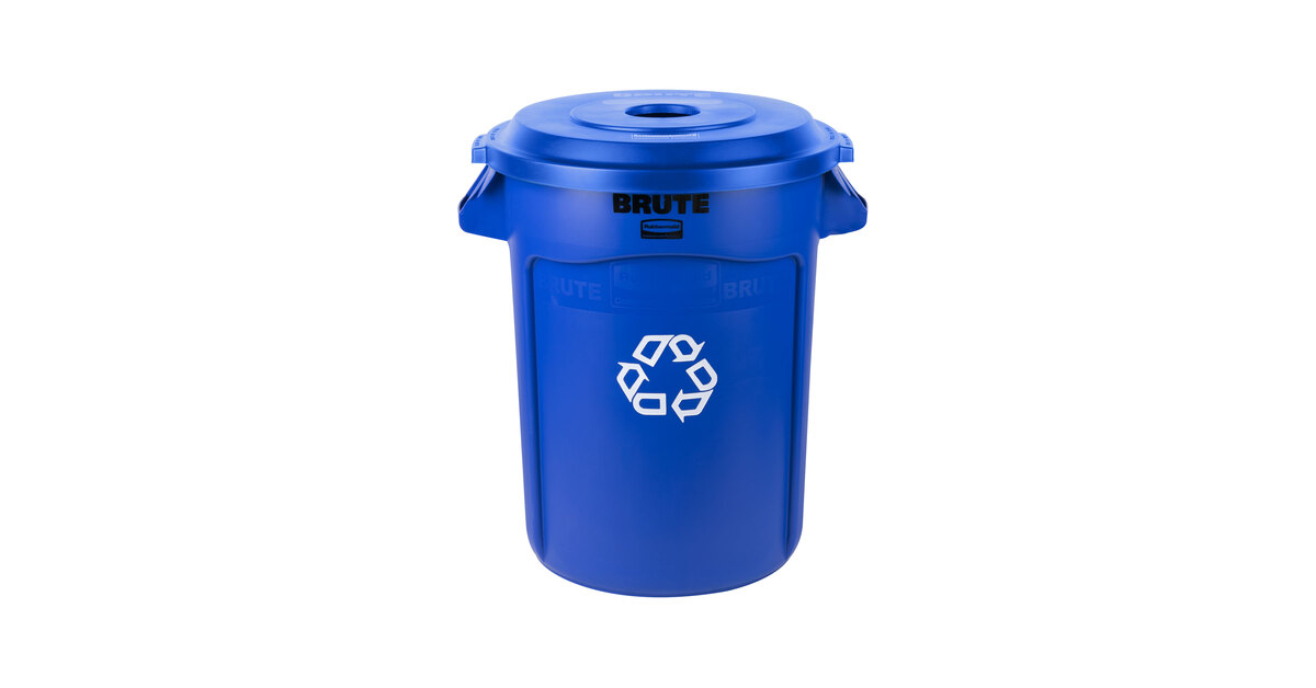 Rubbermaid Roughneck 32 Gal. Blue Trash Can with Lid - Kenyon
