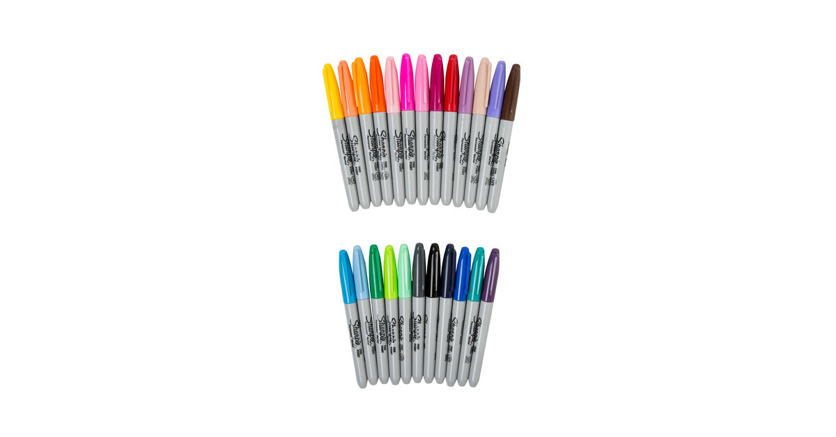 Permanent Markers Fine Point Assorted 24/Set (並行輸入品) Sharpie Fine Point Permanent Markers: Wide Colored Set, 24