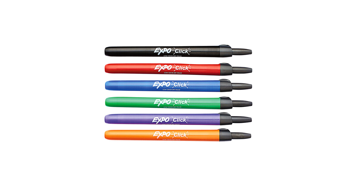 Expo Click Dry Erase Markers Fine Tip Assorted 6 Set 1751667 for sale online 