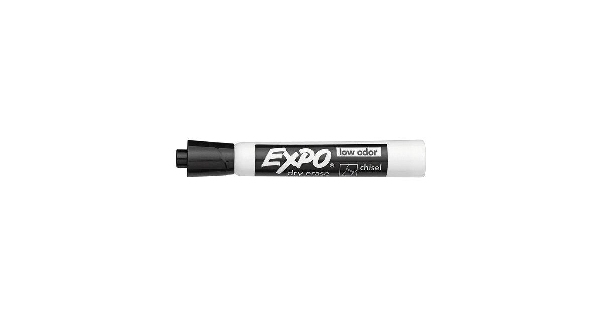 12 Sanford Expo San80001 Dry Erase Low Odor Marker Black Chisel Tip for sale online 