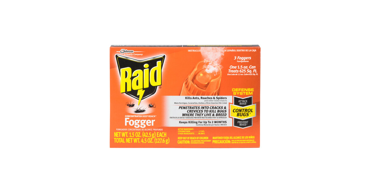 Full Box of 36 RAID DEEP REACH FOGGER 3 PACK ANTS ROACHES BUGS $10.49 Retail 