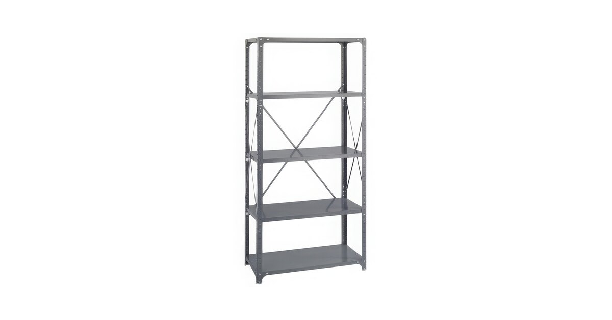 Safco 6266 Dark Gray 4 Shelf Commercial Steel Shelving Unit - 36