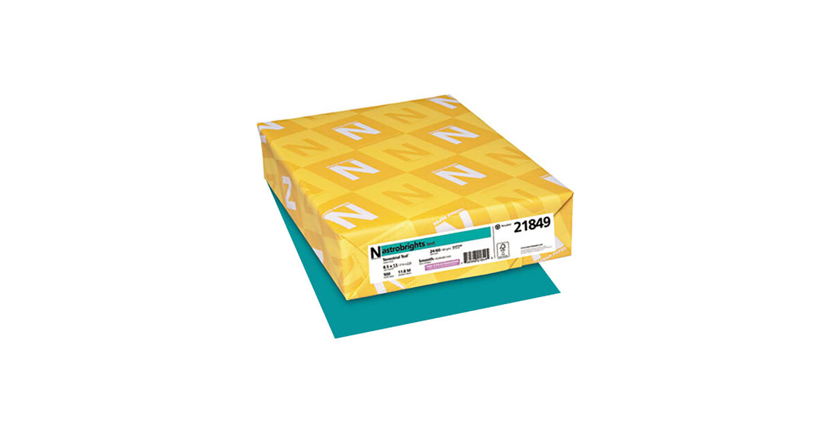 500 Sheets/Ream ** 24lb 8-1/2 x 11 ** Astrobrights Colored Paper Terrestrial Teal 