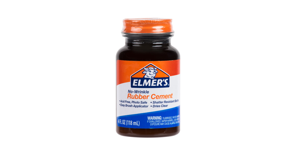 Elmer's No-Wrinkle Rubber Cement, Easy Applicator Brush, Acid-Free,  Photo-Safe, 4oz Bottle - Sam Flax Atlanta
