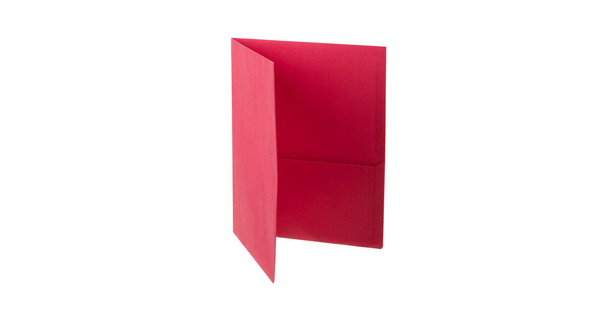 Letter Size Holds 100 Sheets 57511EE Red Textured Paper Twin-Pocket Folders New Box of 25 