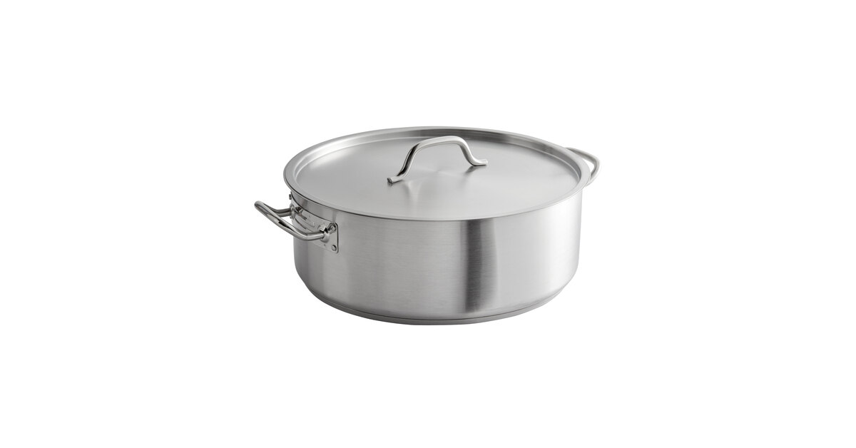Vigor SS1 Series 20 Qt. Stainless Steel Aluminum-Clad Heavy-Duty