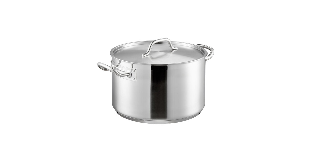 Vigor SS1 Series 16 Qt. Stainless Steel Aluminum-Clad Sauce Pot