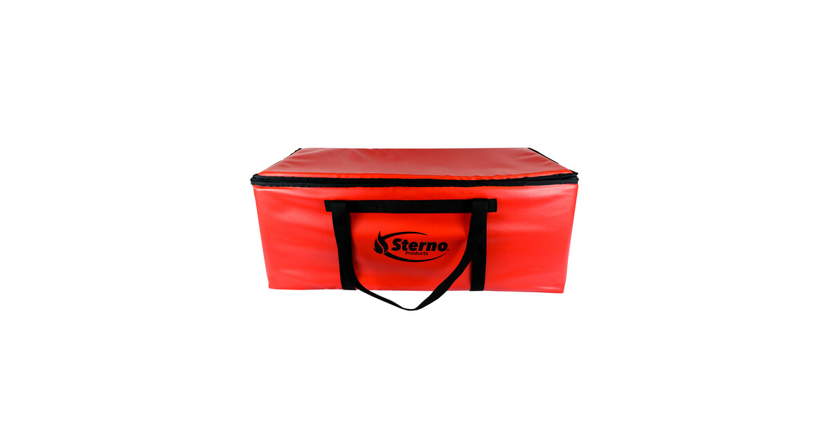 Sterno Delivery Leak-Proof Insulated Food Carrier Bag, Red
