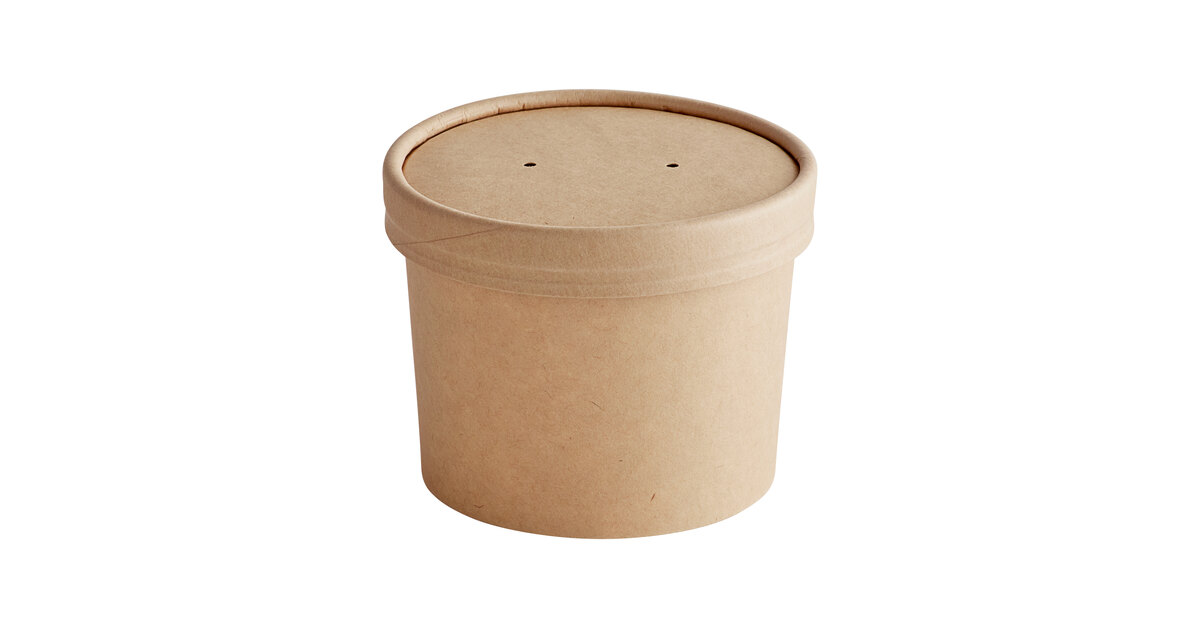 12 oz. Kraft Paper Food Container and Lid Combo, Pack of 250 – CiboWares