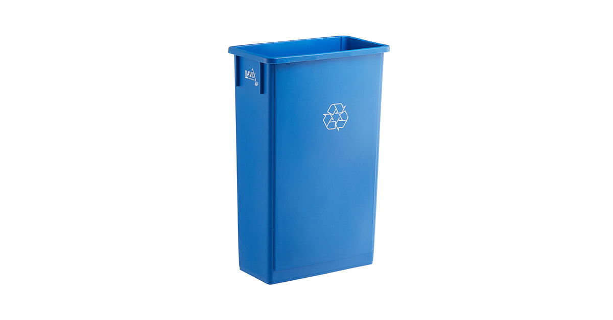 Winco PTCS-23L Trash Can, 23 gallon, Square, Tall, Blue Recycle