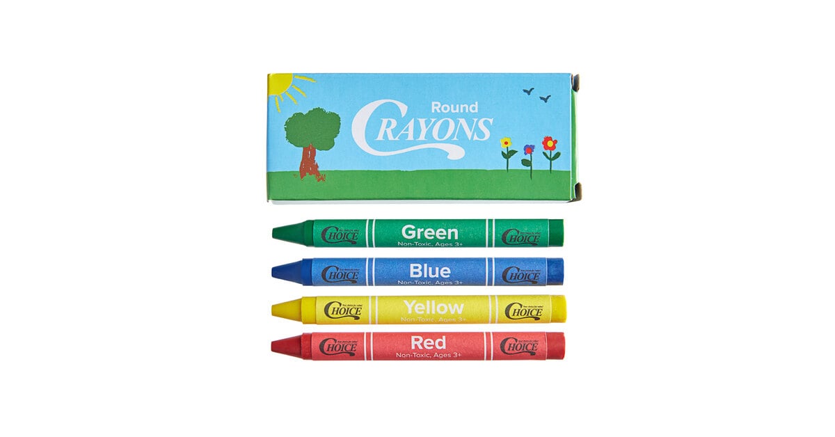 Choice 4 Pack Kids' Restaurant Crayons in Cello Wrap - 100/Pack