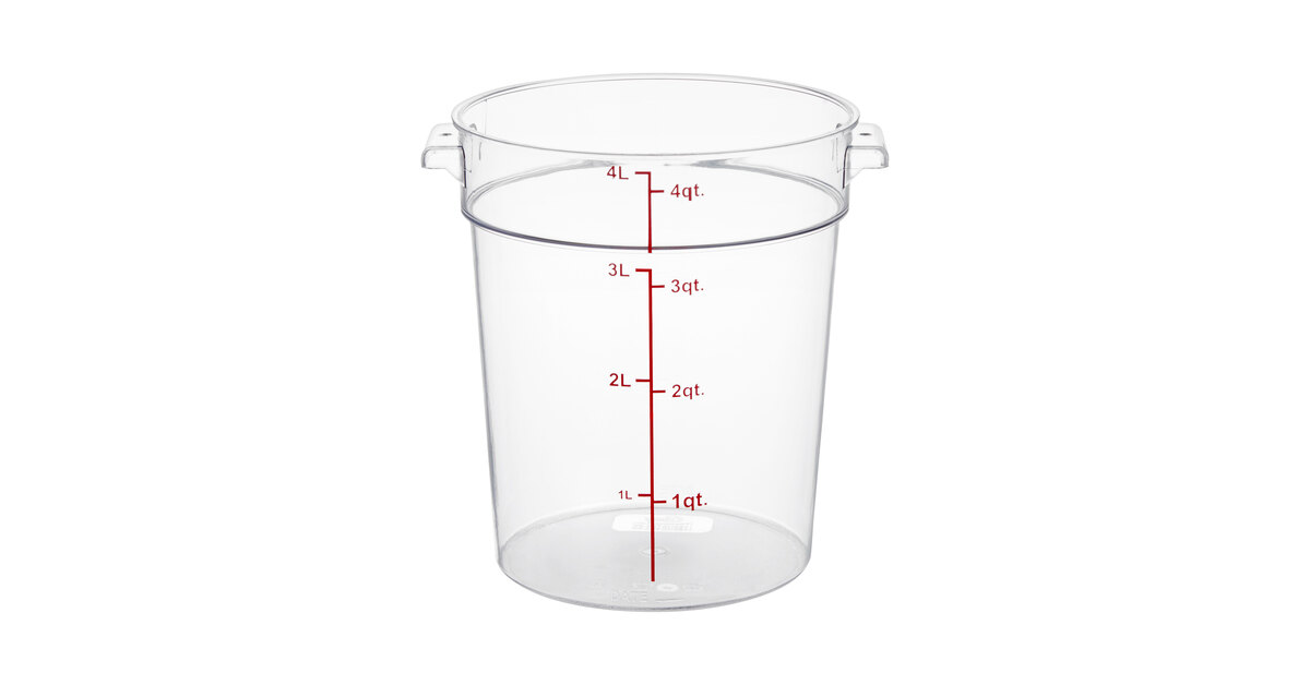 Suclain 4 Set Round Food Storage Containers with Lids Clear Proofing  Container for Dough Bread with Scale Handle 4 Quart 6 Qt Home Restaurant