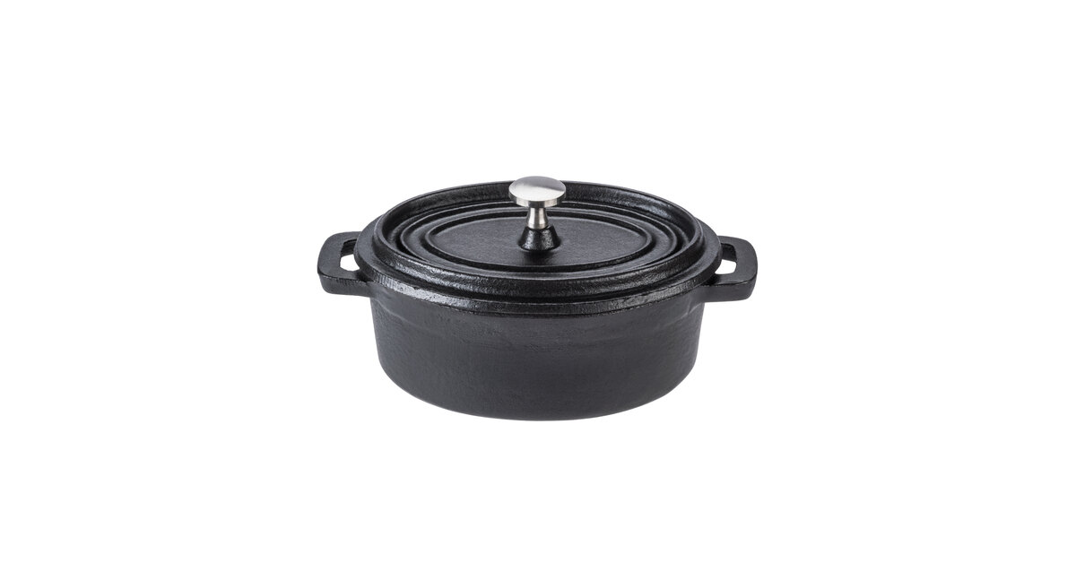 Dutch Oven cast iron casserole oval black –