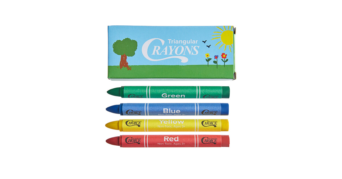 Choice 3 Pack Triangular Kids' Restaurant Crayons in Print Box