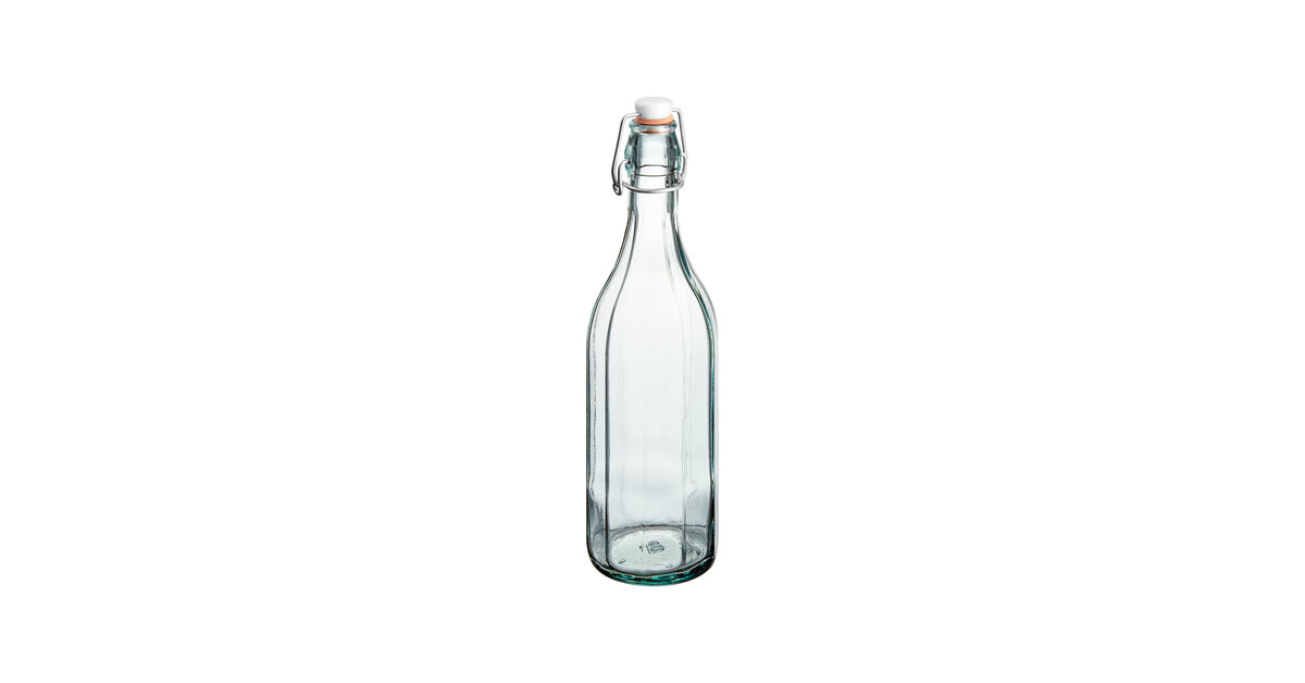 Arcoroc FJ015 17 oz. Swing Top Tinted Green Glass Bottle by Arc