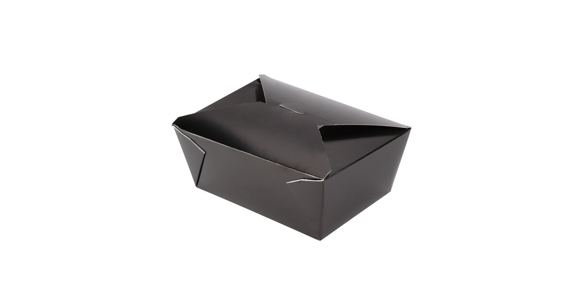 Fold-Pak 04BPBLACKM Bio-Pak Black Microwavable Paper #4 Take-Out