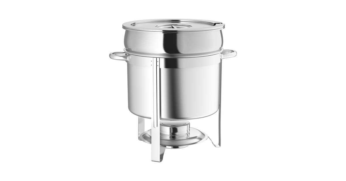 Restlrious Soup Chafer 11 QT Stainless Steel Round Soup Warmer, Large  Marmite Soup Chafer with Pot Lid and Fuel Holder, for Catering, Parties,  Events