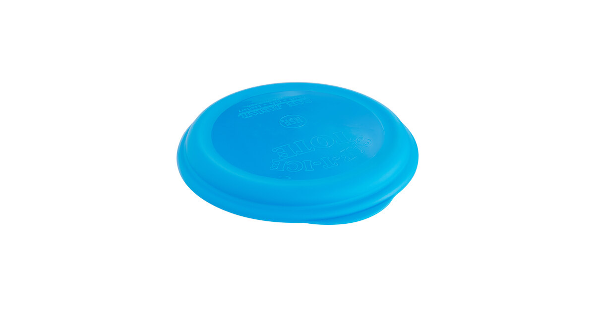 San Jamar Saf-T-Ice Commercial Ice Tote Snap-Tight Lid - Blue, Fits 5 & 6 Gallon Ice Buckets