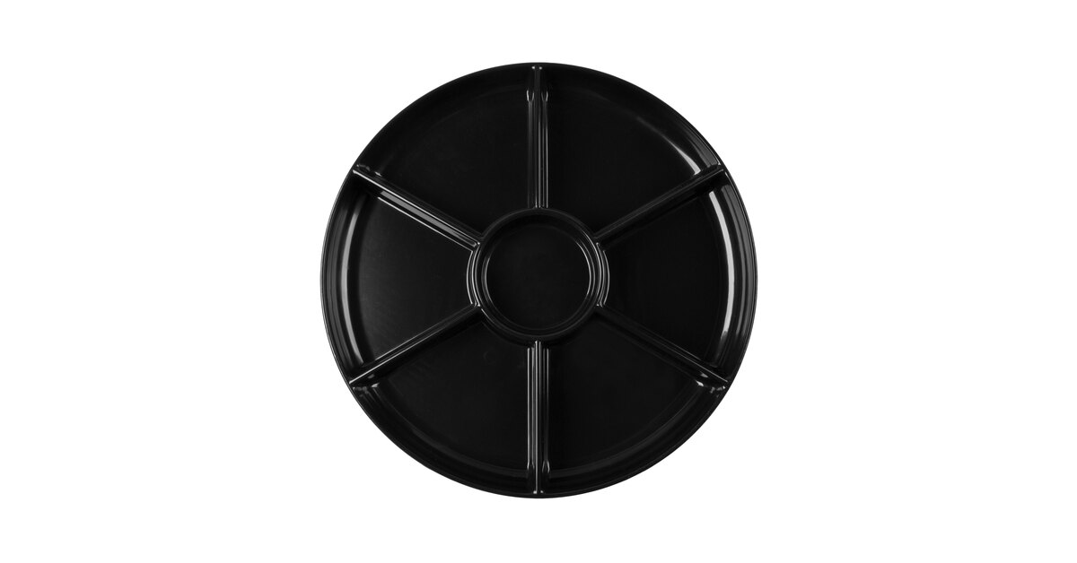 14 inch Black Flat Elegant Trays with Lid - 25 Pack (370147)