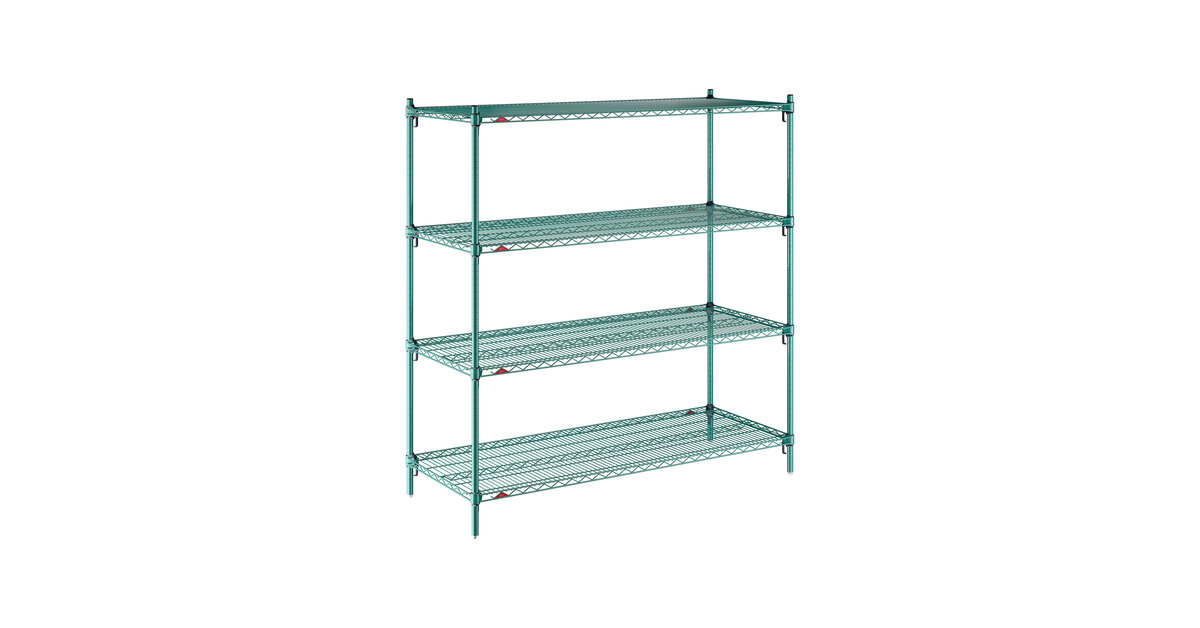 Metro A566K3 Super Adjustable Metroseal Green 4-Shelf Wire