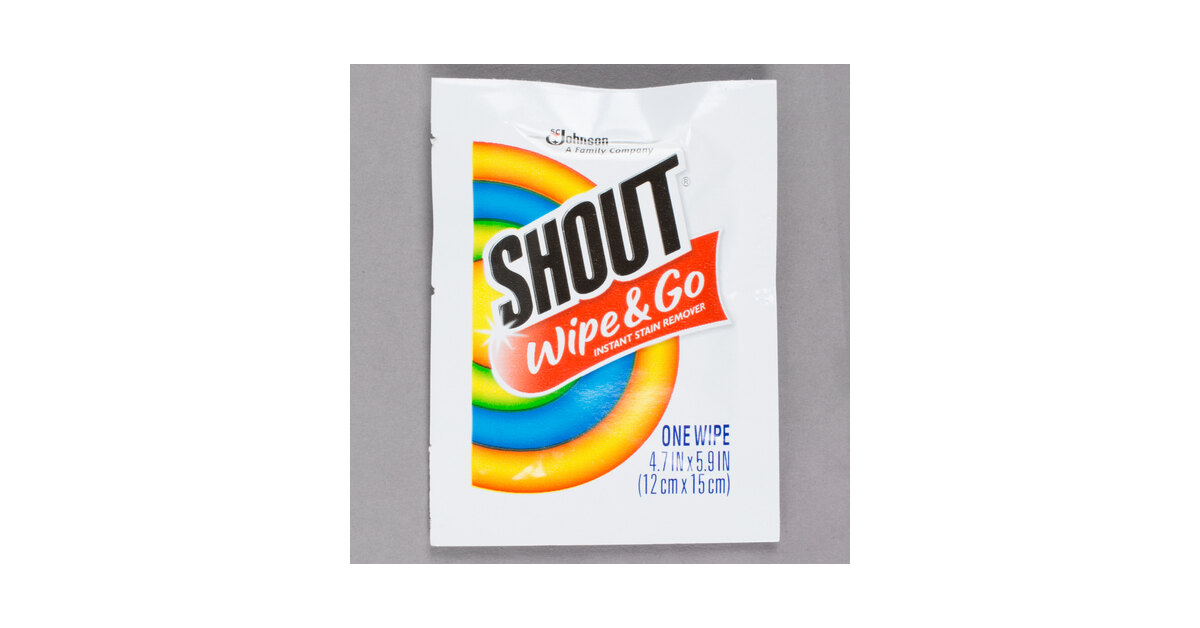 SC Johnson Shout Wipe & Go Instant Stain Remover, 4.7 x 5.9, 80  Packets/Carton, SJN686661