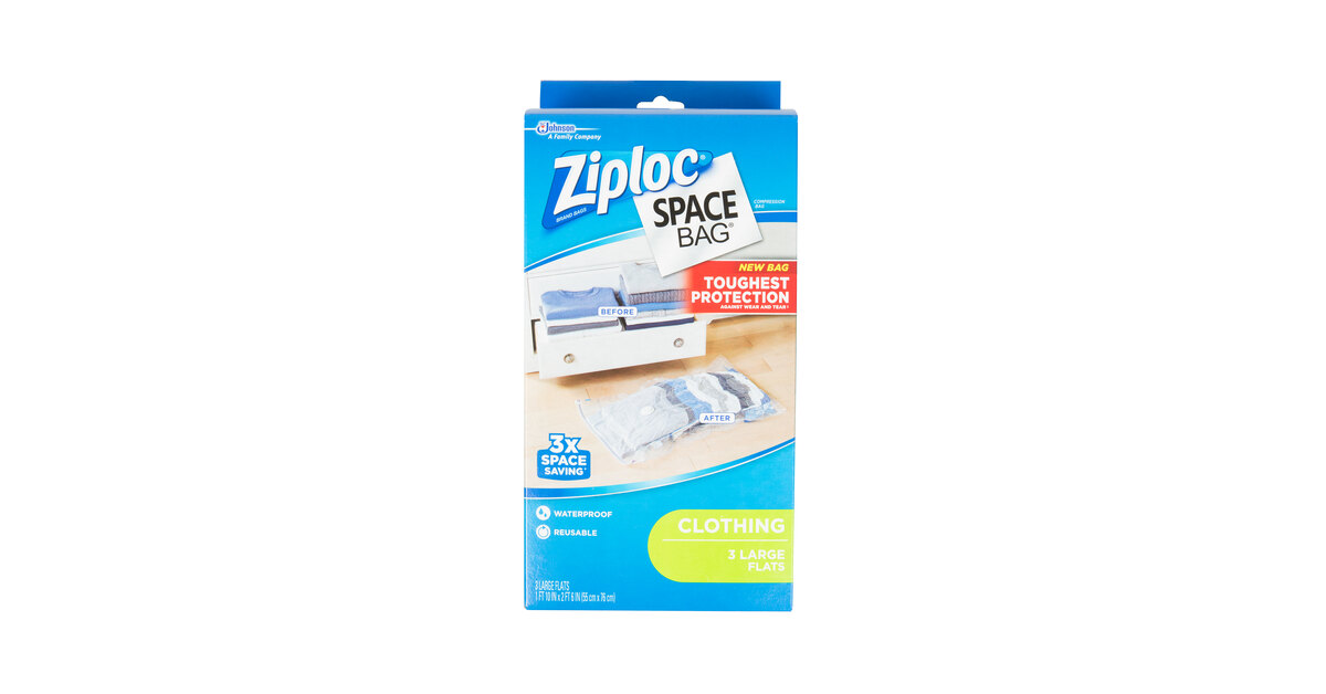 Ziploc® 690898 Space Bag® 21 1/2 x 33 1/2 Large Flat Compression Bag -  3/Box