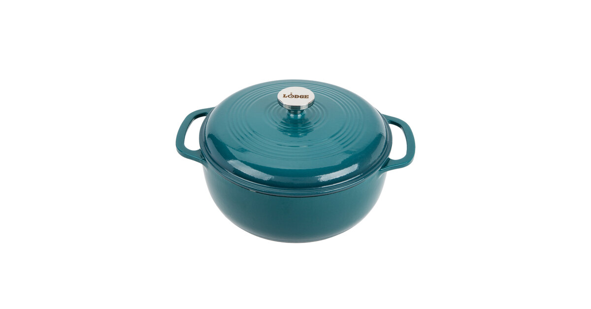 Lodge Enamelware 6 qt. Round Cast Iron Dutch Oven in Lagoon Blue