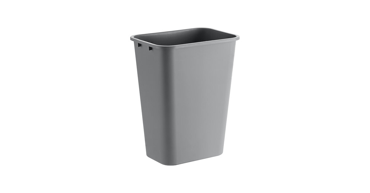 Lavex Janitorial 41 Qt. / 10 Gallon Gray Rectangular Wastebasket