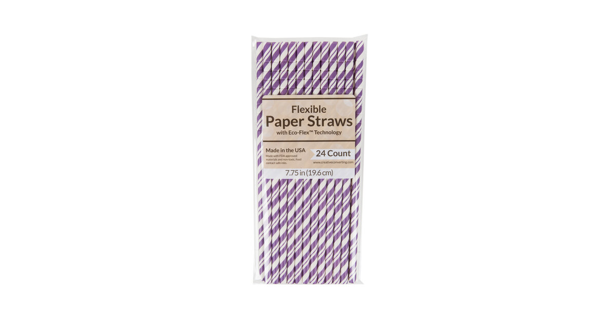 Purple Bendy Paper Straws