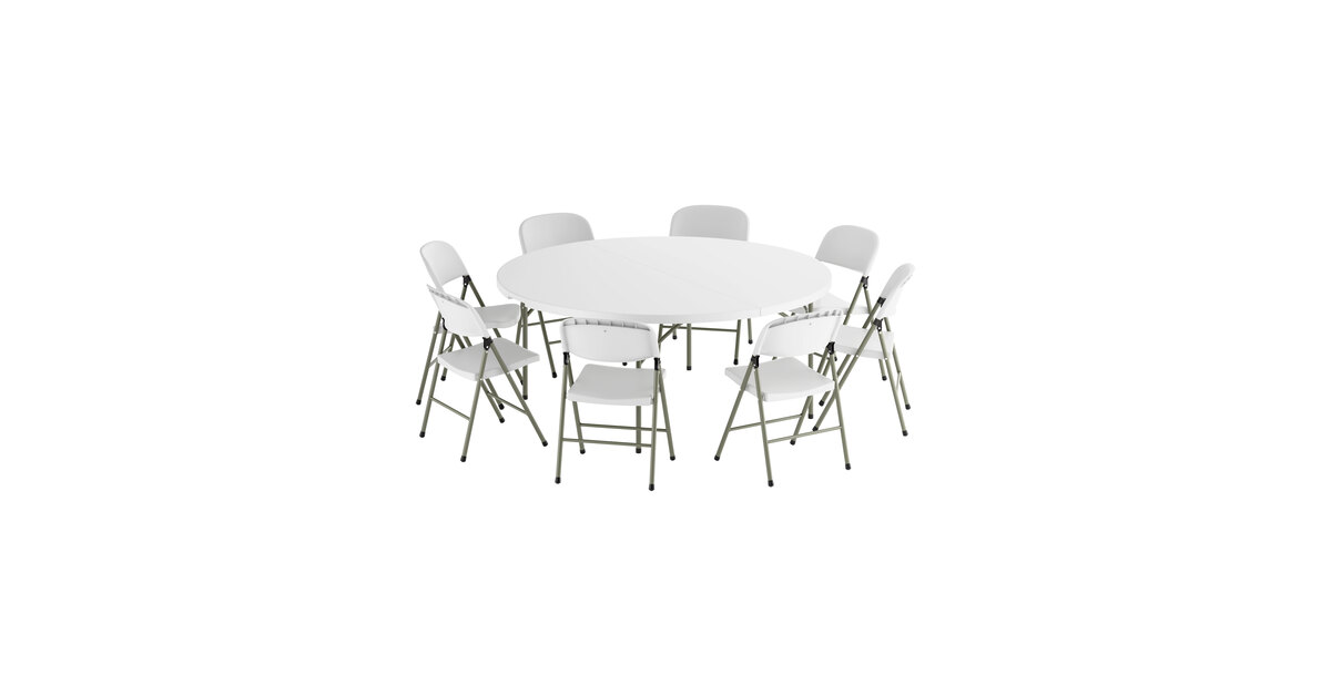 Lancaster Table & Seating Round Plastic Folding Table Set