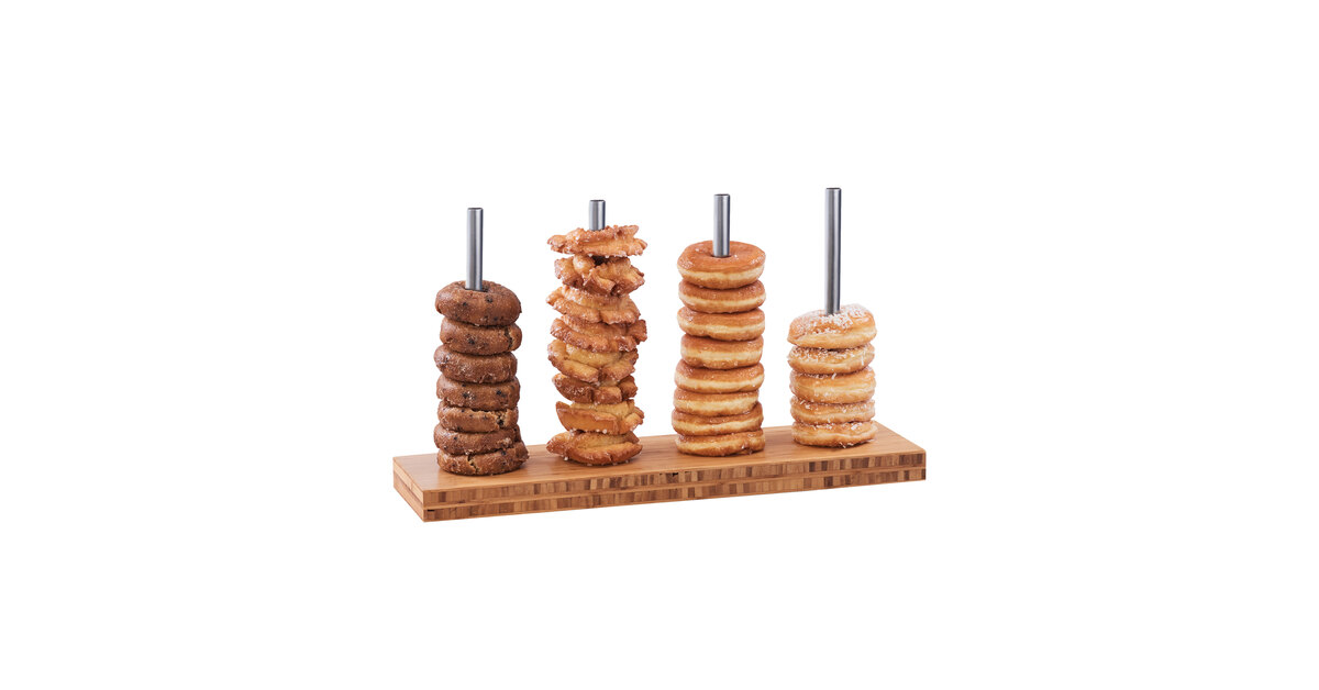 Cal-Mil 22008-4-60 Bagel & Donut Stand - 4 Peg Bamboo