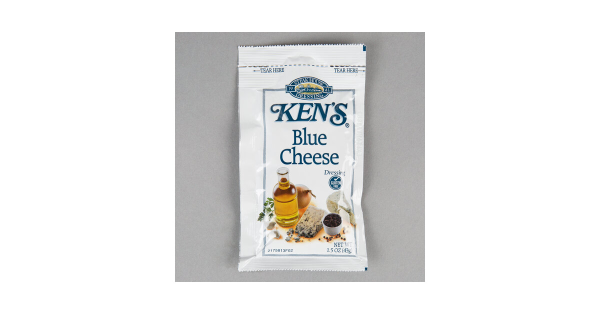 Ken's Foods 1.5 oz. Blue Cheese Dressing Packet - 60/Case Ken's Foods 1.5 oz. Blue Cheese Dressing Packet - 60/Case