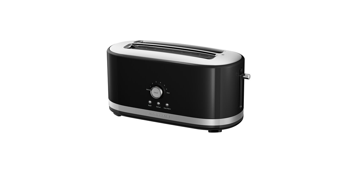 KitchenAid KMT4116OB Onyx Black 4 Slice Long Slot Toaster with