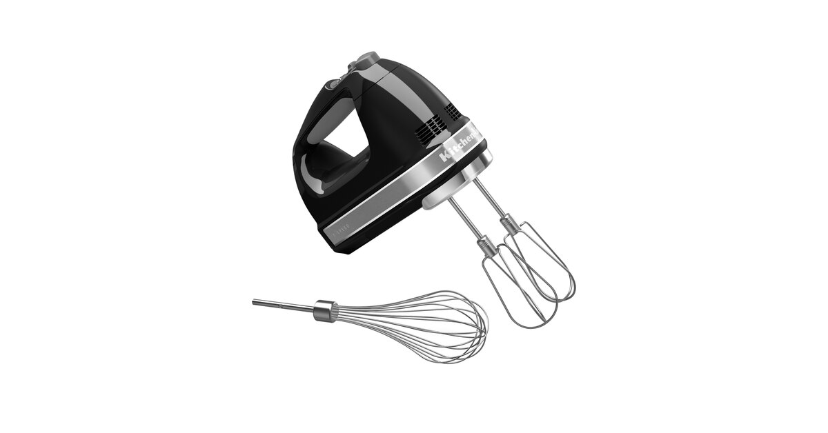 KitchenAid KHM7210OB Onyx Black 7 Speed Hand Mixer with Stainless