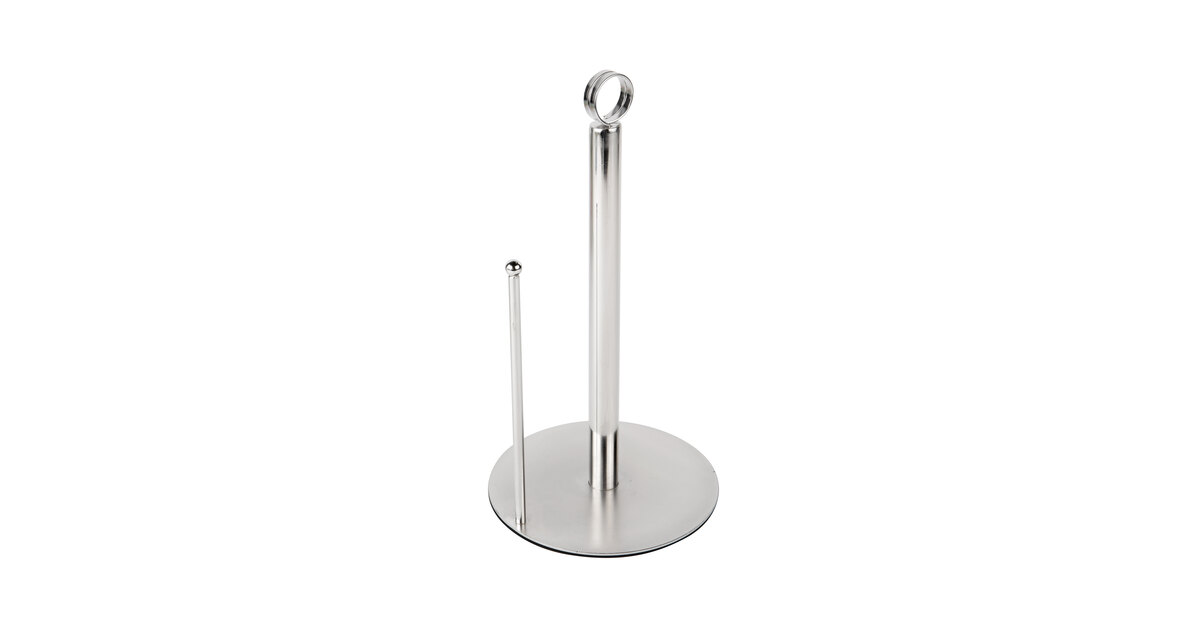 American Metalcraft PTCR 7 x 13 Stainless Steel Contemporary Round Paper  Towel Holder with Card Holder