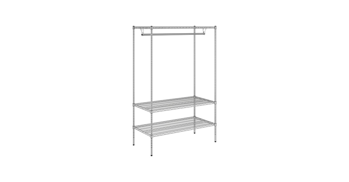 Tringle à Vêtement Murale Chromée Résistante 6ft (1,80m) X 32mm - Barre De Penderie Pour Véranda, Salon, Garage