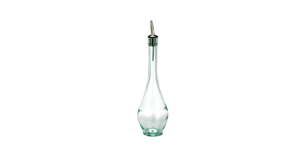 TableCraft Siena 16 Oz Green Tint Glass Oil Bottle - Dispenser For Olive Oil, Vinegar & Cooking Oils