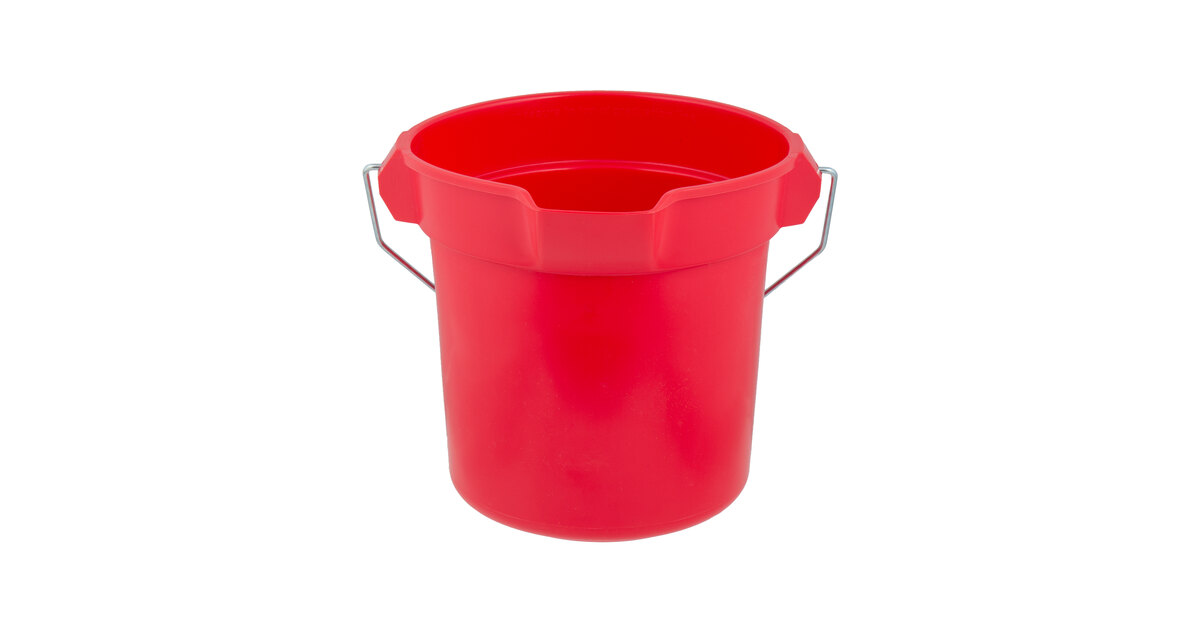 Rubbermaid Commercial® Brute® Red 10 QT Bucket with Handle & Spout  (FG296300RED)
