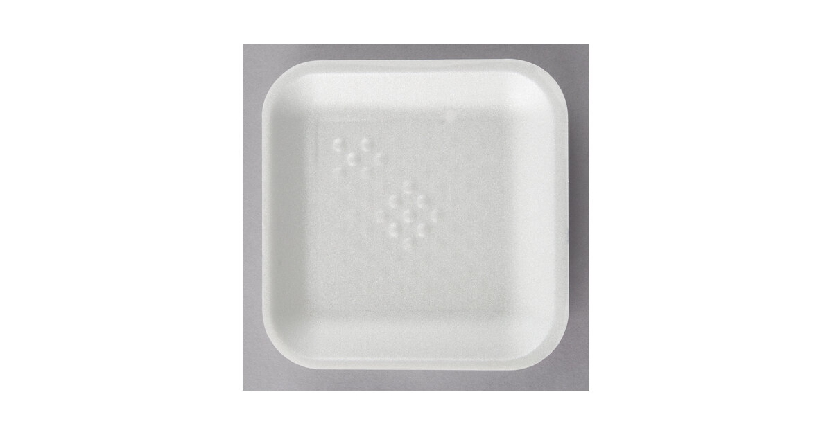 CKF 88101 (#1S) White Foam Meat Tray 5 1/4 x 5 1/4 x 1/2 - 250/Pack