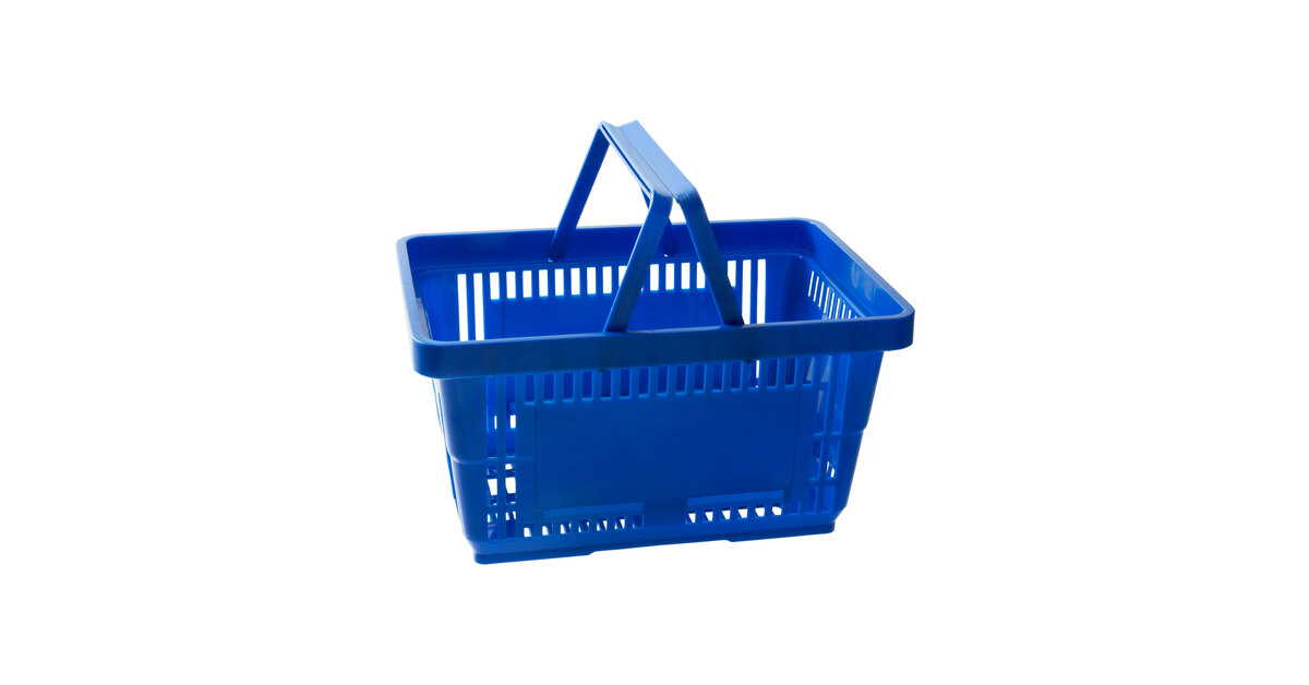 Blue Large Plastic Weave Basket, 13 x 11 Inches, Mardel
