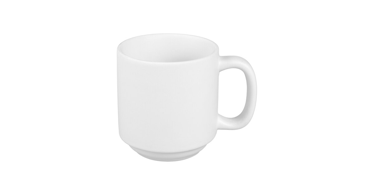 Tuxton VWM-110J TuxTrendz Zion Matte White 11 oz. Yukon China Mug