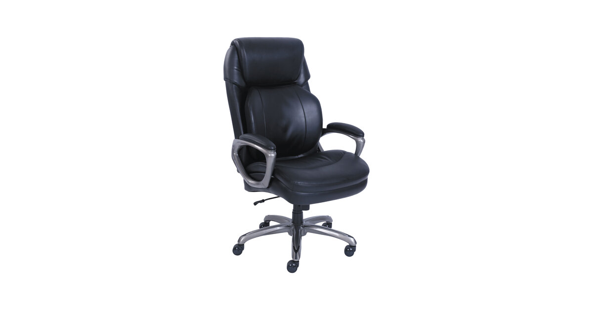 Serta 48964 SertaPedic Cosset Big and Tall Black Leather Executive