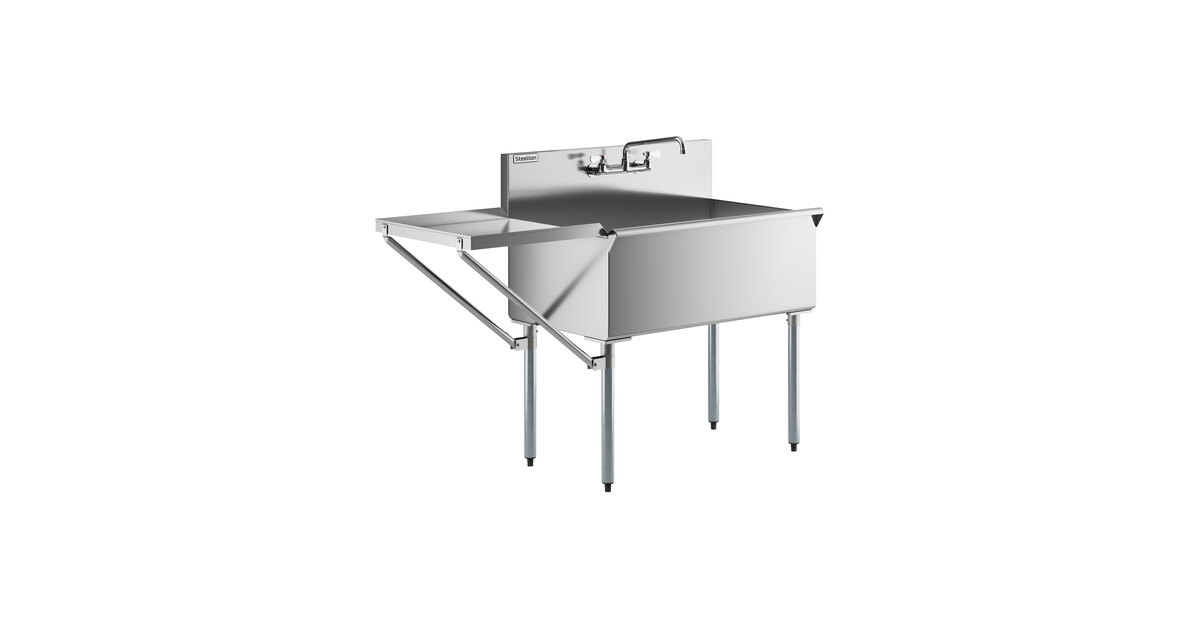 thumbnail image 2 of Steelton 24x24x14 Stainless Steel Commercial Utility Sink With Faucet – 1 Compartment – Prep/Laundry Use 2 of 6