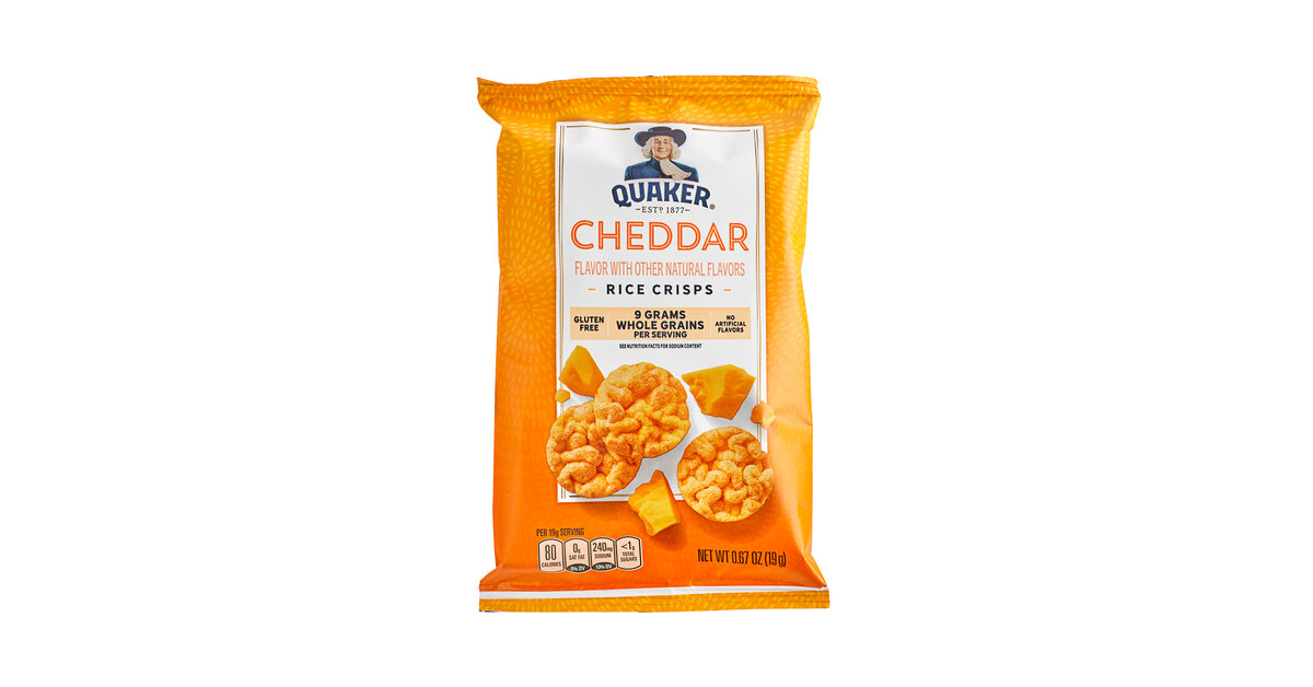 Quaker Popped Rice Crisps Cheddar Cheese, Oz, 60 Count, 44 OFF