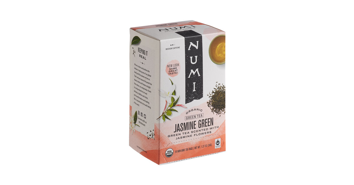 Numi Jasmine green Tea | Numi Organic Jasmine Green Tea Bags - 18/Box