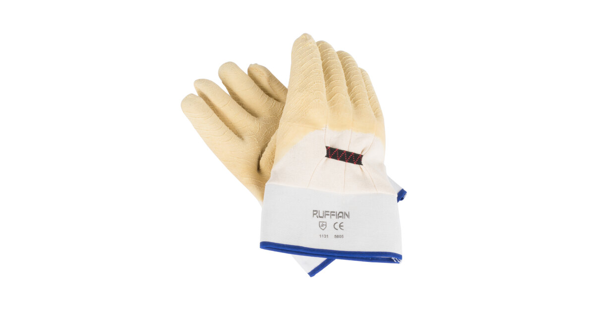 San Jamar 1000 Rubber Oyster Shucking Glove with Cotton Lining (Pack of  2),Yellow