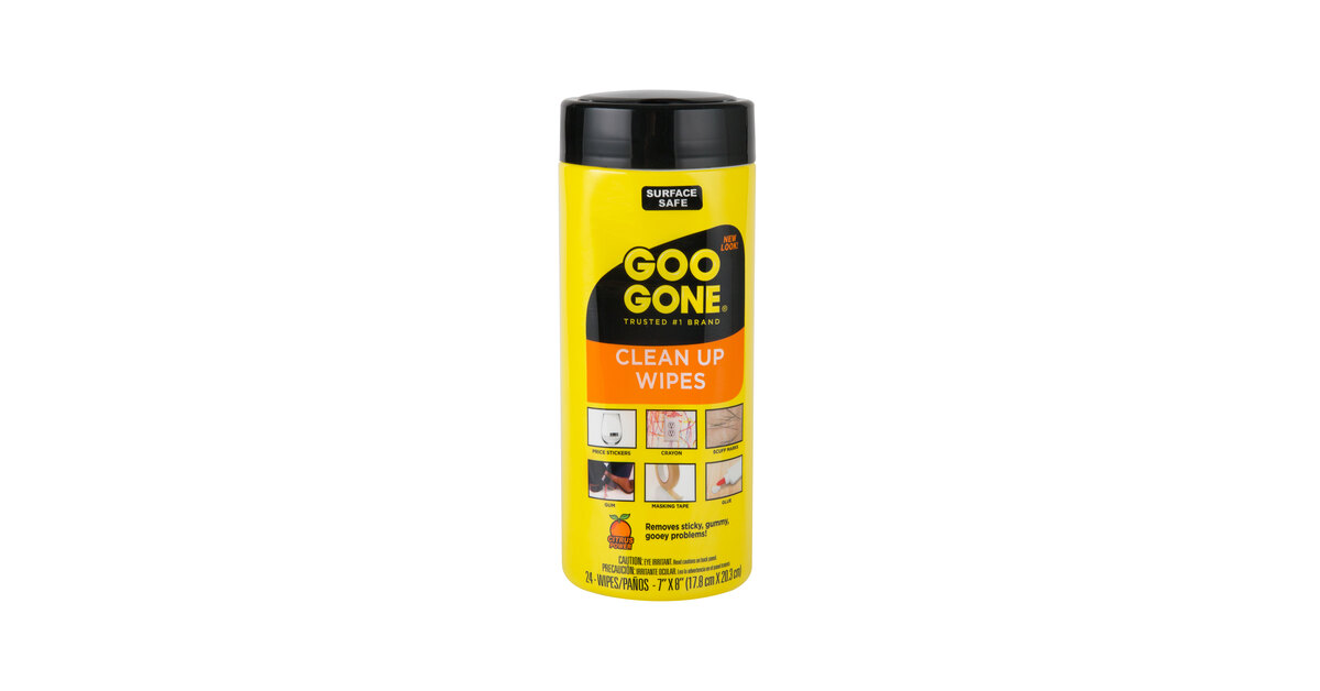 Goo Gone Tough Task Citrus 3-1/4 In. x 3-1/4 In. Multi-Purpose Wipes  (24-Count) - Power Townsend Company