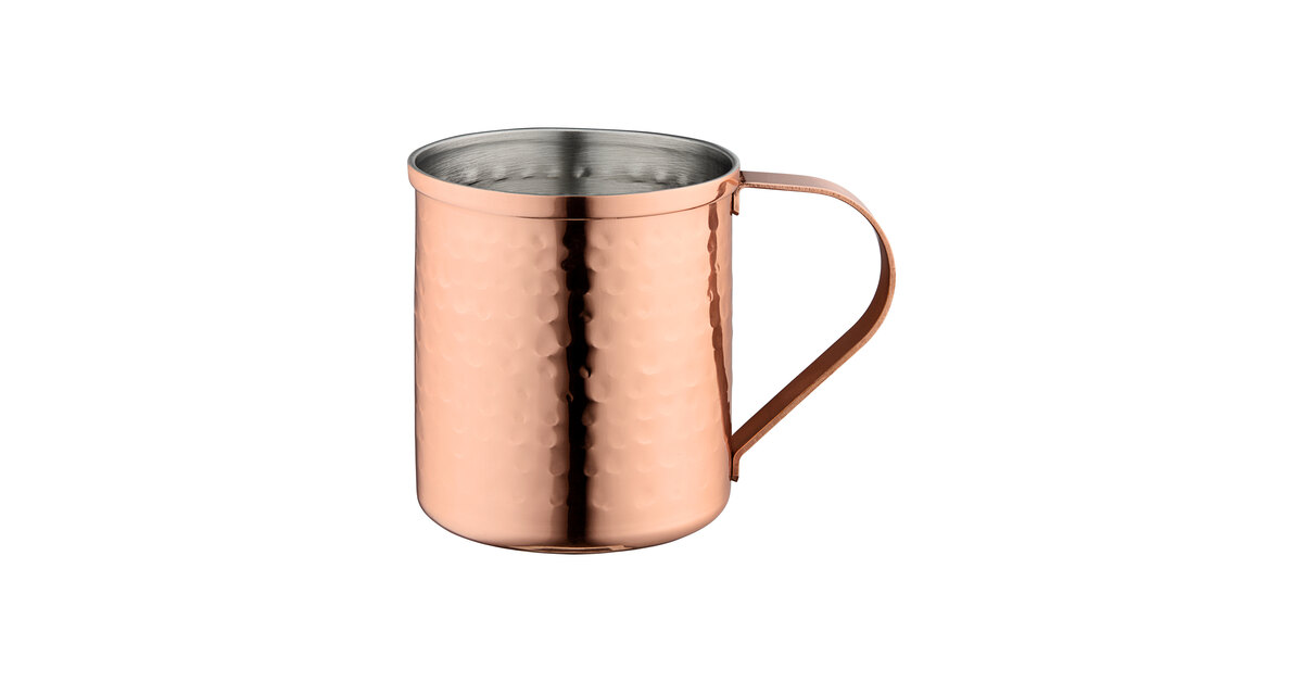 Acopa Alchemy 14 oz. Straight Sided Hammered Copper Moscow Mule
