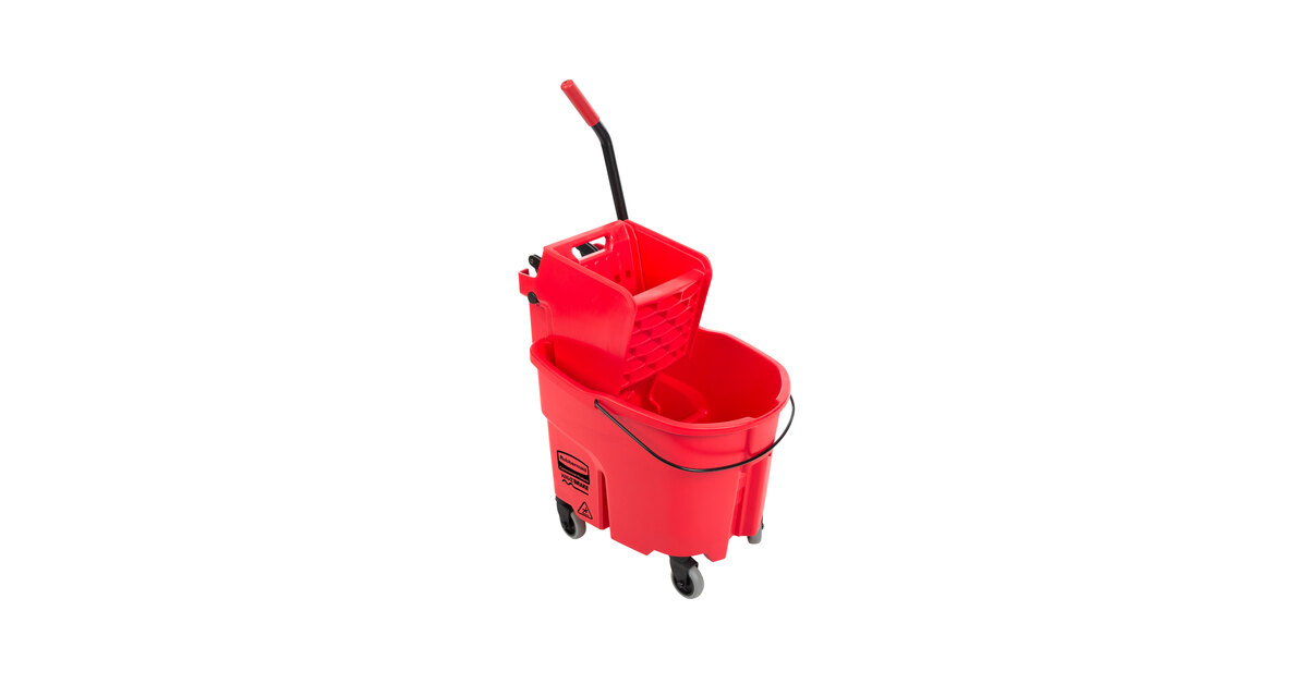 Rubbermaid RCPFG758888RED wavebrake 2.0 mop bucket wringer combo