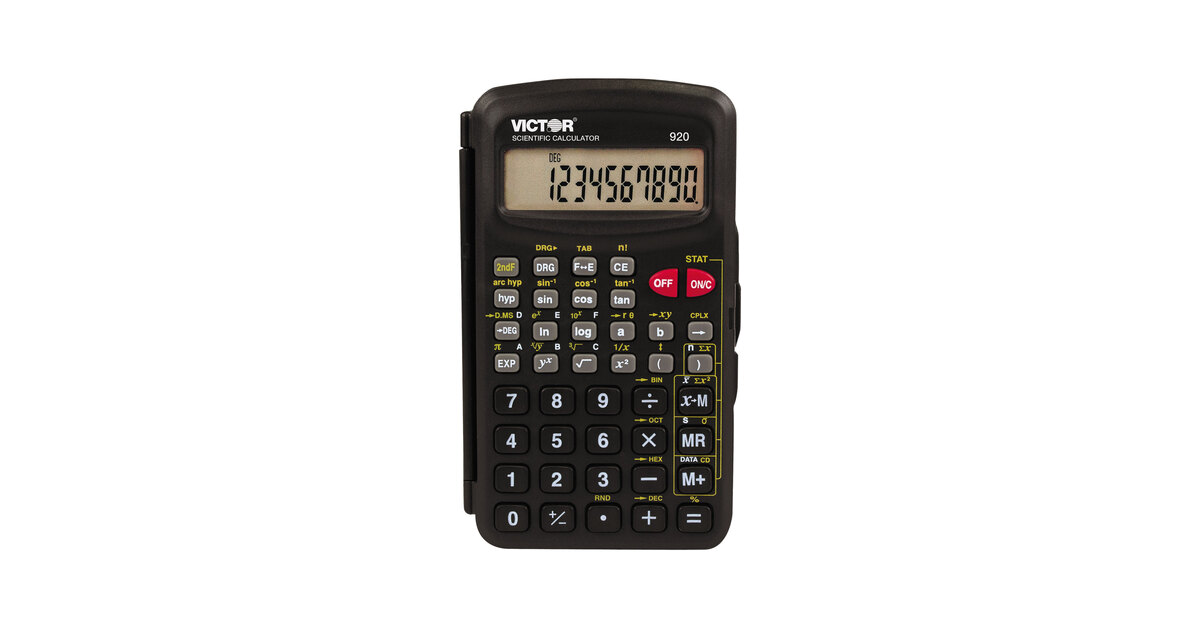 Victor 920 10-Digit LCD Compact Scientific Calculator with Hinged Case